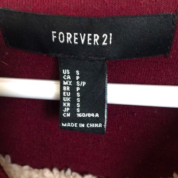 🆕✨Forever21 Burgundy Double Button Detachable Hooded Fall Coat! Sz S!BNWOT!✨ - Picture 3 of 13